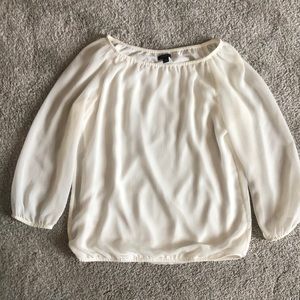 Ann Taylor White / Cream Off the Shoulders Blouse